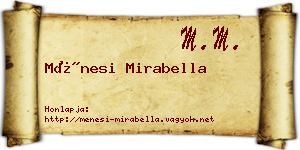 Ménesi Mirabella névjegykártya